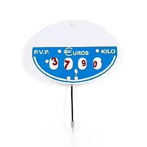 Imagen de Portaprecios Kilo Ovalado con Pincho y Ruleta - 10 Unds.