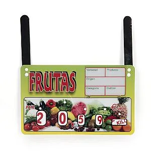 Imagen de Portaprecios Fruta con 4 Ruletas y Ganchos - 10 Unds.