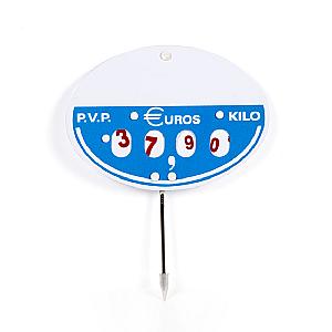 Imagen de Portaprecios Kilo Ovalado con Pincho y Ruleta - 10 Unds.