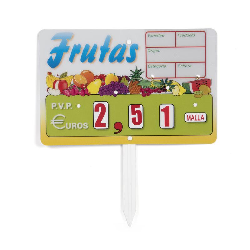Imagen de Portaprecios Fruta con 3 Ruletas y Paleta- 10 Unds.