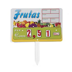 Imagen de Portaprecios Fruta con 3 Ruletas y Paleta- 10 Unds.