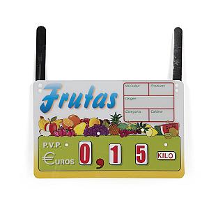 Imagen de Portaprecios Fruta con 3 Ruletas y Ganchos - 10 Unds.