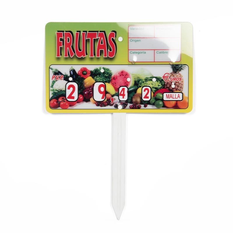 Imagen de Portaprecios Fruta con 4 Ruletas y Paleta- 10 Unds.
