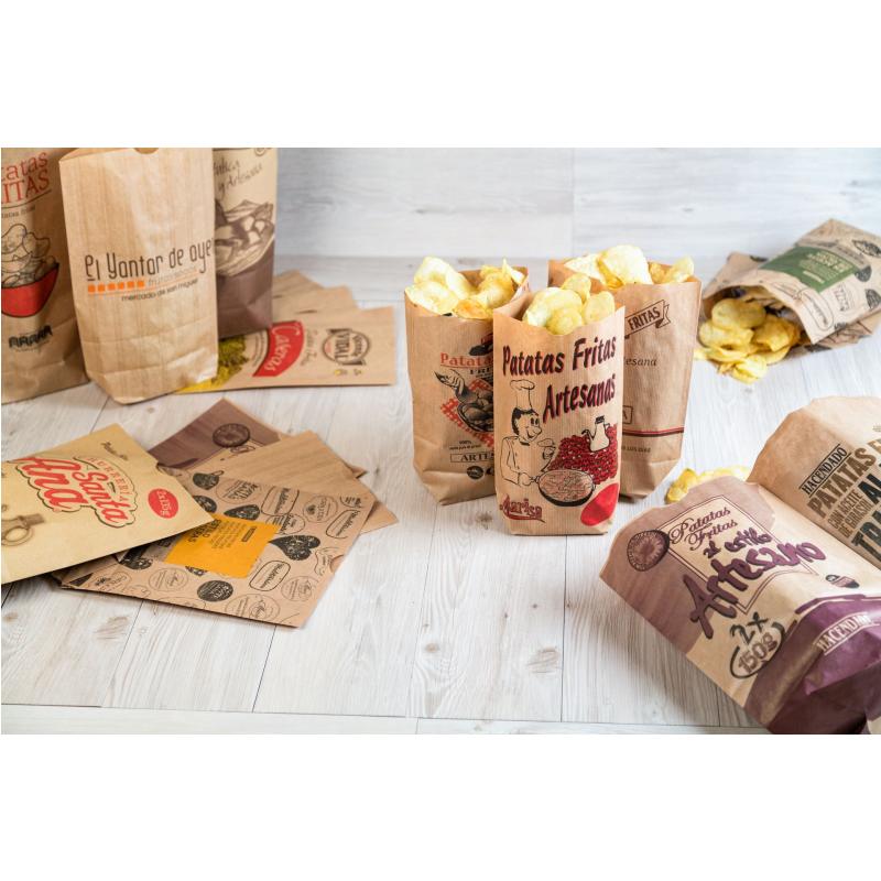 Bolsas papel kraft con patatas