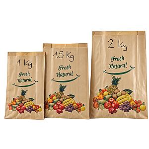 Bolsas kraft frutas tamaños